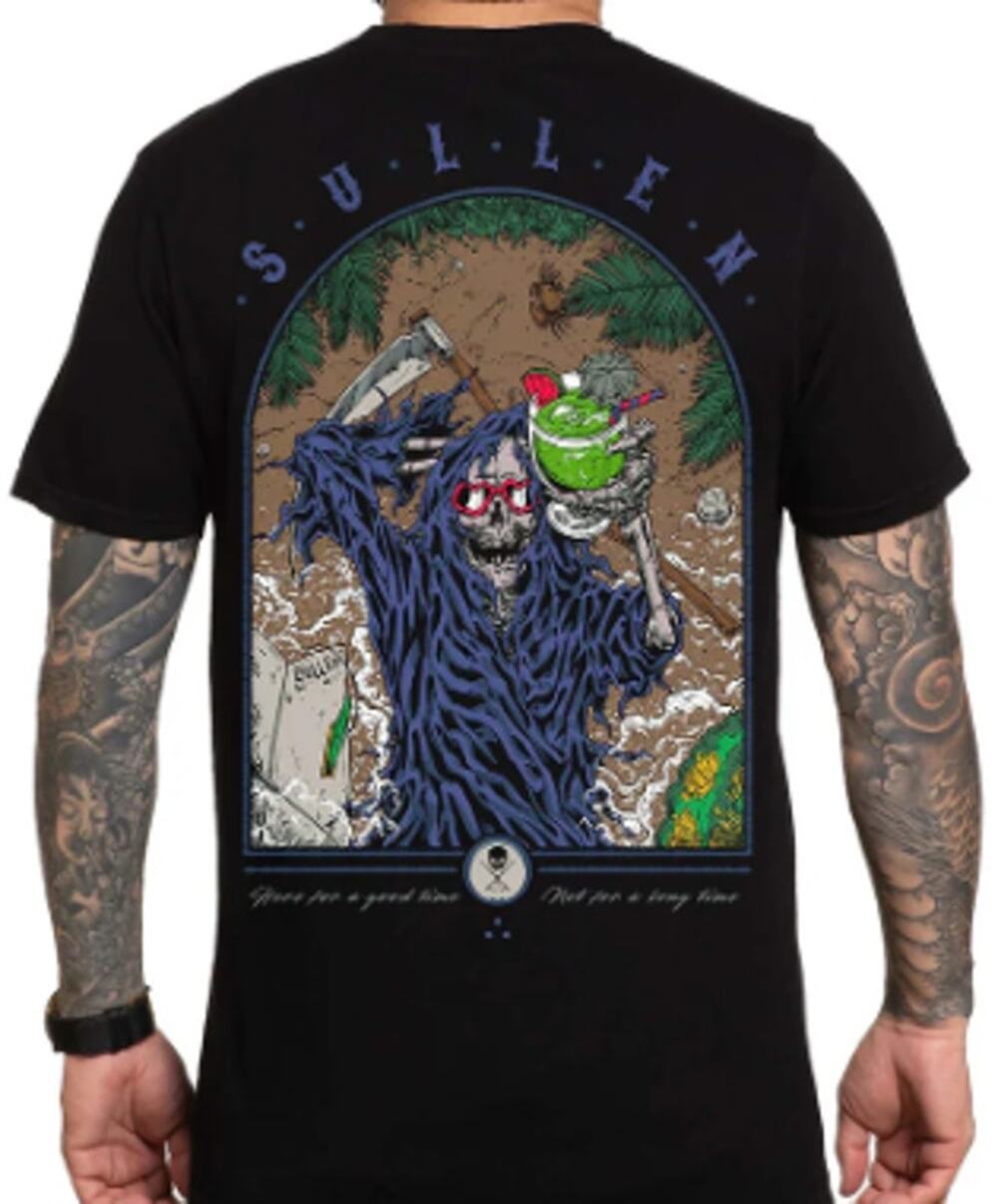 Sullen Men's Good Times The reaper Premium Graphic Tee T-Shirt S Cali Skate 4095